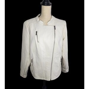 Calvin Klein White Ivy Full Zip Jacket Women's Size XL Viscose
